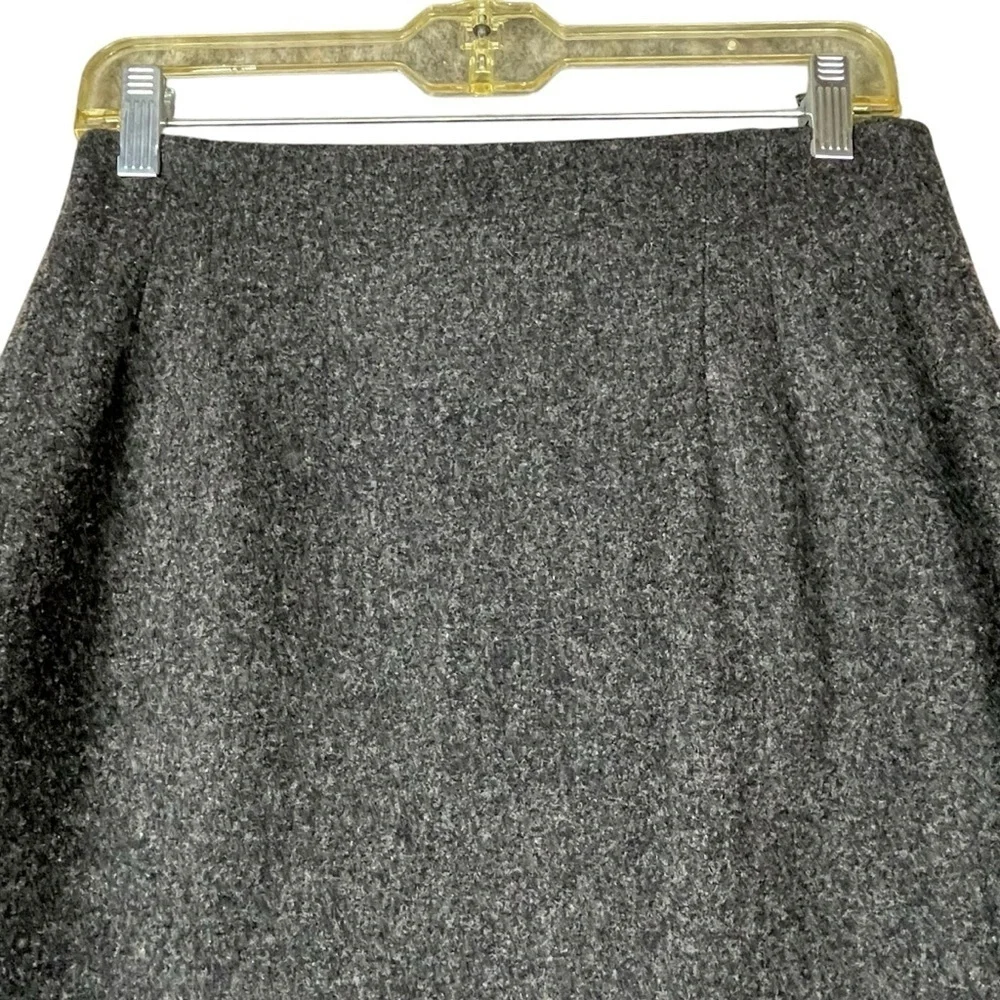 Jones New York Vintage Gray Wool Business Casual Collegiate Pencil Skirt - Sz 8